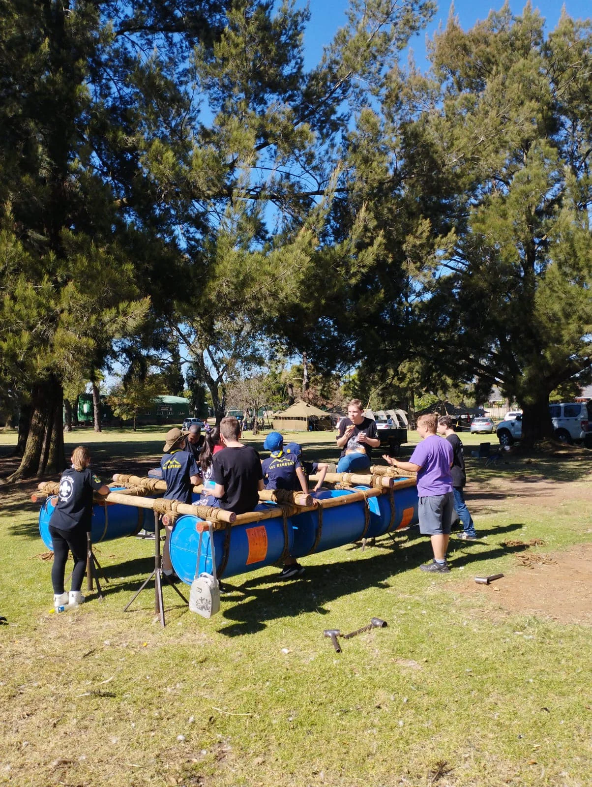 Raft building day with 1st Sao Jorge